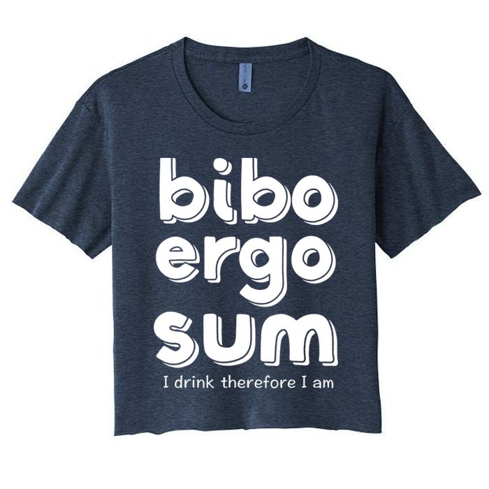 I Drink Therefore I Am Bibo Ergo Sum Philosophy Crop Top