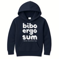I Drink Therefore I Am Bibo Ergo Sum Philosophy Kids Hoodie