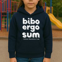 I Drink Therefore I Am Bibo Ergo Sum Philosophy Kids Hoodie
