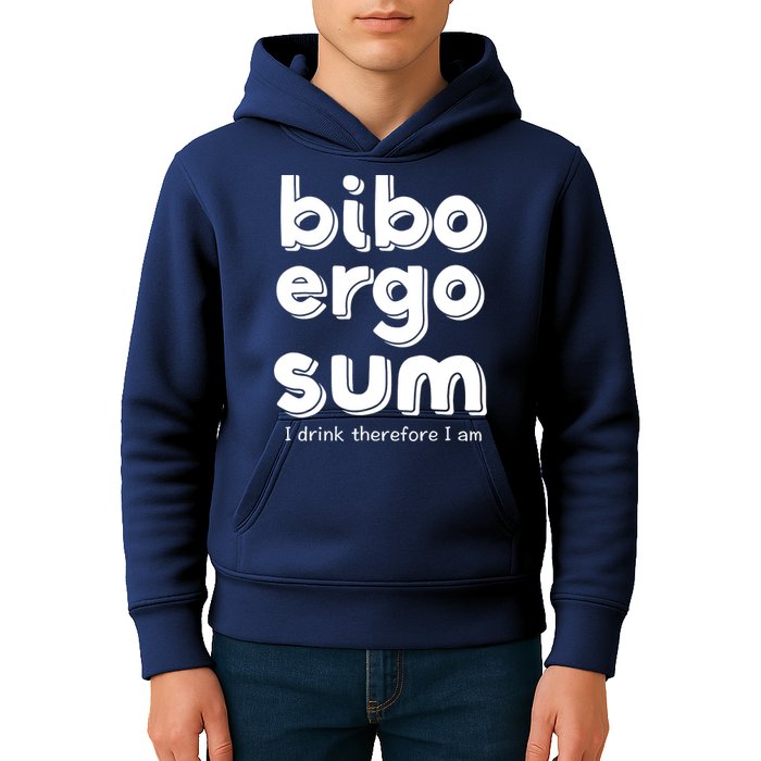 I Drink Therefore I Am Bibo Ergo Sum Philosophy Kids Hoodie