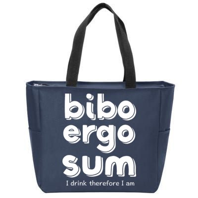 I Drink Therefore I Am Bibo Ergo Sum Philosophy Zip Tote Bag