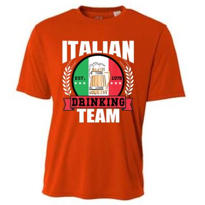 Italian Drinking Team Funny Italy Flag Beer Party Gift Idea Cooling Performance Crew T-Shirt