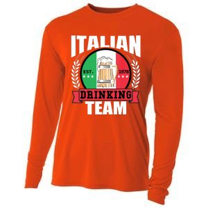 Italian Drinking Team Funny Italy Flag Beer Party Gift Idea Cooling Performance Long Sleeve Crew