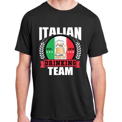 Italian Drinking Team Funny Italy Flag Beer Party Gift Idea Adult ChromaSoft Performance T-Shirt