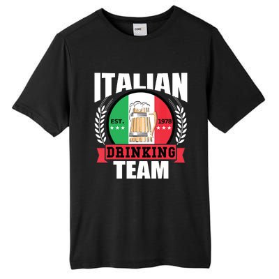 Italian Drinking Team Funny Italy Flag Beer Party Gift Idea Tall Fusion ChromaSoft Performance T-Shirt