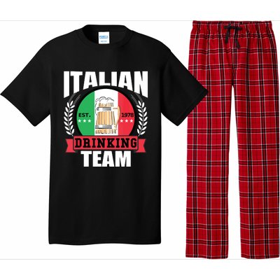 Italian Drinking Team Funny Italy Flag Beer Party Gift Idea Pajama Set