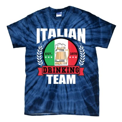 Italian Drinking Team Funny Italy Flag Beer Party Gift Idea Tie-Dye T-Shirt