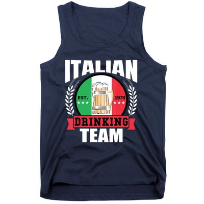 Italian Drinking Team Funny Italy Flag Beer Party Gift Idea Tank Top