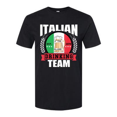 Italian Drinking Team Funny Italy Flag Beer Party Gift Idea Softstyle CVC T-Shirt