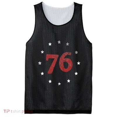 Independence Day The Spirit 76 Retro 4th of July Gift Mesh Reversible Basketball Jersey Tank