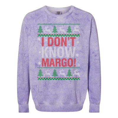 I Don T Know Margo Funny Christmas Vacation Colorblast Crewneck Sweatshirt