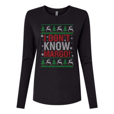 I Don T Know Margo Funny Christmas Vacation Womens Cotton Relaxed Long Sleeve T-Shirt