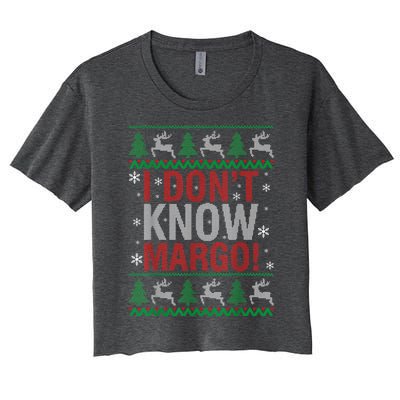 I Don T Know Margo Funny Christmas Vacation Women's Crop Top Tee