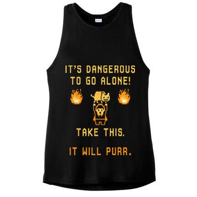 ITS DANGEROUS TO GO ALONE! TAKE THIS. IT WILL PURR. Ladies PosiCharge Tri-Blend Wicking Tank