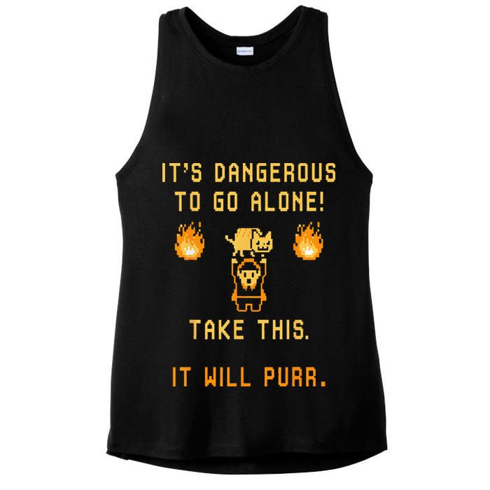 ITS DANGEROUS TO GO ALONE! TAKE THIS. IT WILL PURR. Ladies PosiCharge Tri-Blend Wicking Tank