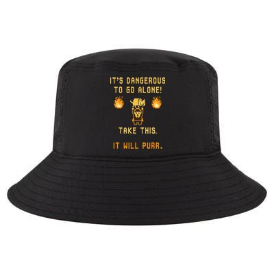 ITS DANGEROUS TO GO ALONE! TAKE THIS. IT WILL PURR. Cool Comfort Performance Bucket Hat