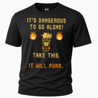 ITS DANGEROUS TO GO ALONE! TAKE THIS. IT WILL PURR. Performance Shirt