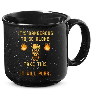 ITS DANGEROUS TO GO ALONE! TAKE THIS. IT WILL PURR. 15oz Campfire Ceramic Mug