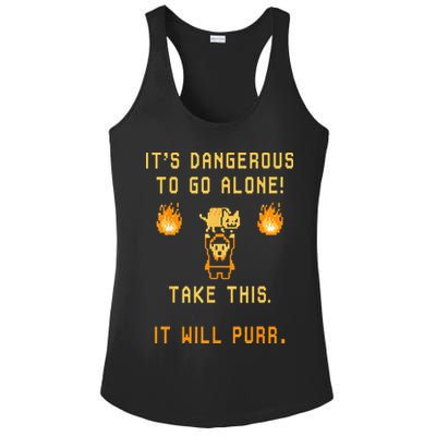 ITS DANGEROUS TO GO ALONE! TAKE THIS. IT WILL PURR. Ladies PosiCharge Competitor Racerback Tank