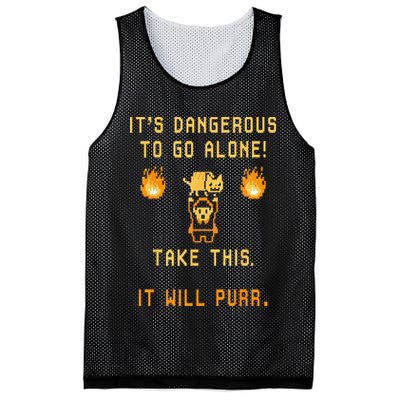 ITS DANGEROUS TO GO ALONE! TAKE THIS. IT WILL PURR. Mesh Reversible Basketball Jersey Tank