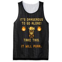 ITS DANGEROUS TO GO ALONE! TAKE THIS. IT WILL PURR. Mesh Reversible Basketball Jersey Tank
