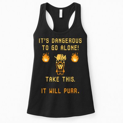 ITS DANGEROUS TO GO ALONE! TAKE THIS. IT WILL PURR. Womens Tank Top