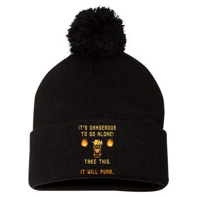 ITS DANGEROUS TO GO ALONE! TAKE THIS. IT WILL PURR. Pom Pom 12in Knit Beanie