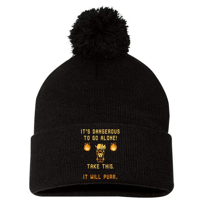 ITS DANGEROUS TO GO ALONE! TAKE THIS. IT WILL PURR. Pom Pom 12in Knit Beanie