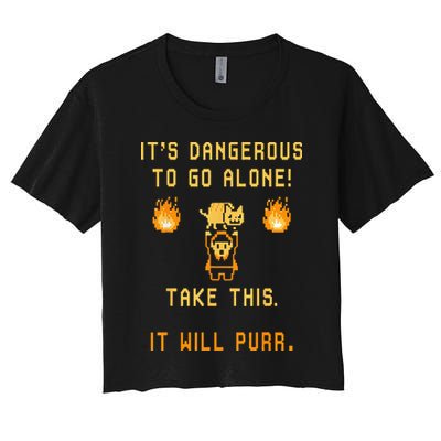 ITS DANGEROUS TO GO ALONE! TAKE THIS. IT WILL PURR. Crop Top