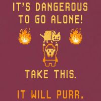 ITS DANGEROUS TO GO ALONE! TAKE THIS. IT WILL PURR. 16oz Travel Tumbler