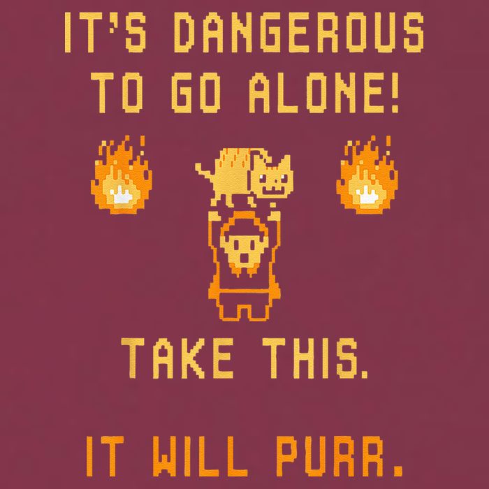ITS DANGEROUS TO GO ALONE! TAKE THIS. IT WILL PURR. 16oz Travel Tumbler