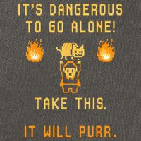 ITS DANGEROUS TO GO ALONE! TAKE THIS. IT WILL PURR. Cotton Canvas Backpack