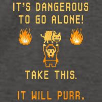 ITS DANGEROUS TO GO ALONE! TAKE THIS. IT WILL PURR. Vector Backpack