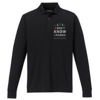 I Don T Know Margo Funny Christmas Gift Vacation Performance Long Sleeve Polo