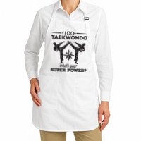I Do Tae Kwon Do Super Power Taekwondo Full-Length Apron With Pockets