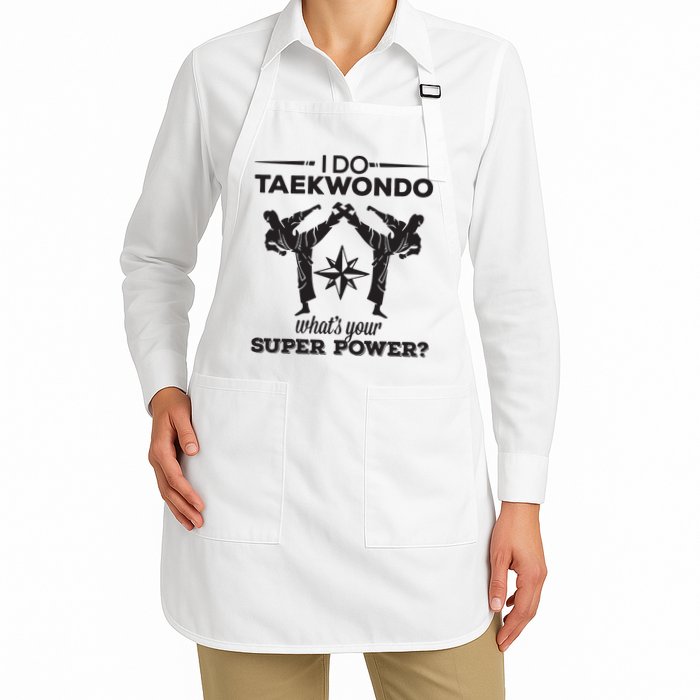 I Do Tae Kwon Do Super Power Taekwondo Full-Length Apron With Pockets
