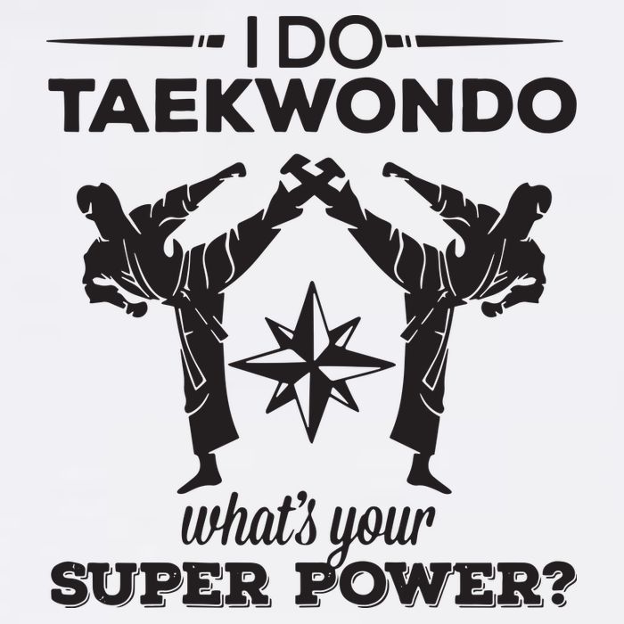 I Do Tae Kwon Do Super Power Taekwondo Full-Length Apron With Pockets