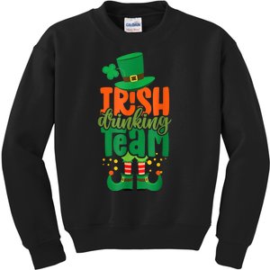 Irish Drinking Team St Patricks Day Funny Leprechaun Beer Kids Sweatshirt