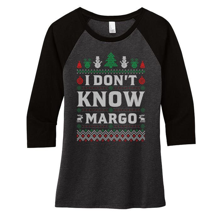 I Don t Know Margo - Funny Christmas Vacation Women's Tri-Blend 3/4-Sleeve Raglan Shirt