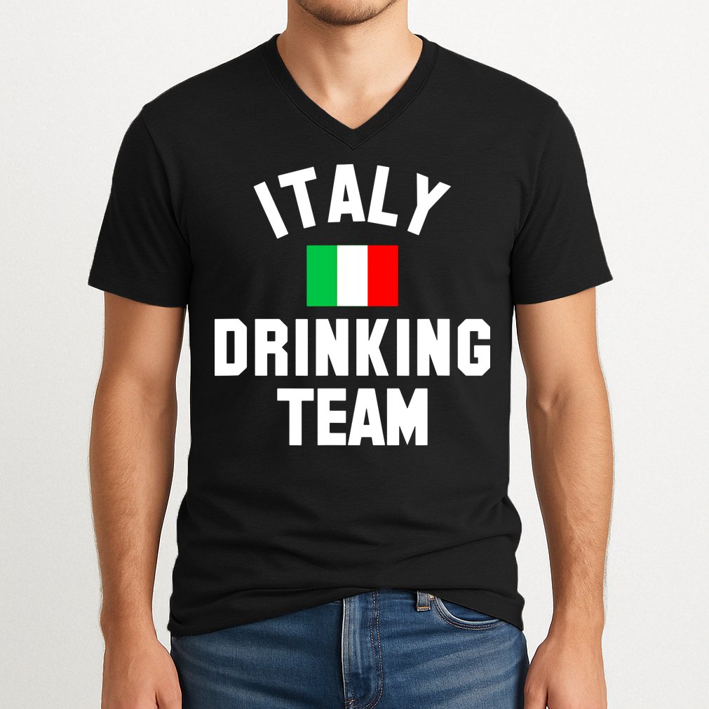 Italy Drinking Team Shirt For Italy Beer Festivals V-Neck T-Shirt