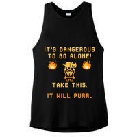 ITS DANGEROUS TO GO ALONE! TAKE THIS. IT WILL PURR Ladies PosiCharge Tri-Blend Wicking Tank