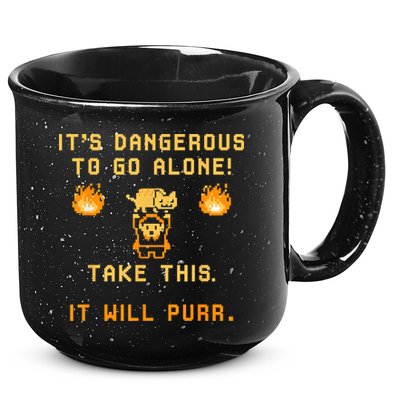 ITS DANGEROUS TO GO ALONE! TAKE THIS. IT WILL PURR 15oz Campfire Ceramic Mug