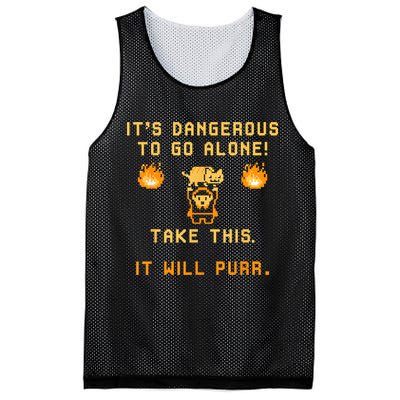 ITS DANGEROUS TO GO ALONE! TAKE THIS. IT WILL PURR Mesh Reversible Basketball Jersey Tank