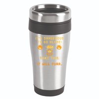 ITS DANGEROUS TO GO ALONE! TAKE THIS. IT WILL PURR 16oz Travel Tumbler