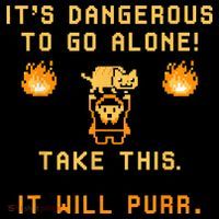 ITS DANGEROUS TO GO ALONE! TAKE THIS. IT WILL PURR Toddler Long Sleeve Shirt