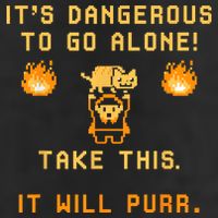 ITS DANGEROUS TO GO ALONE! TAKE THIS. IT WILL PURR Microfiber Hand Towel