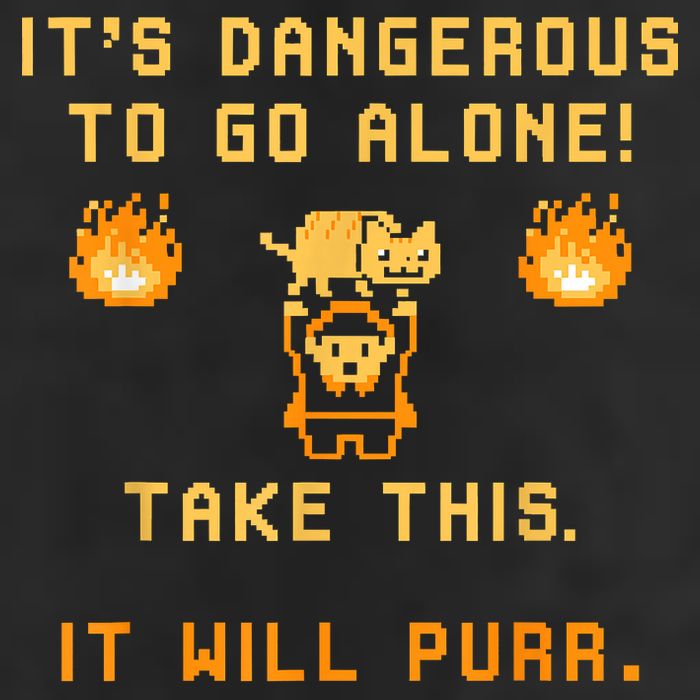 ITS DANGEROUS TO GO ALONE! TAKE THIS. IT WILL PURR Microfiber Hand Towel