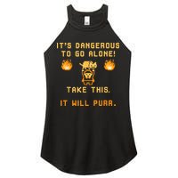 ITS DANGEROUS TO GO ALONE! TAKE THIS. IT WILL PURR Women's Perfect Tri Rocker Tank