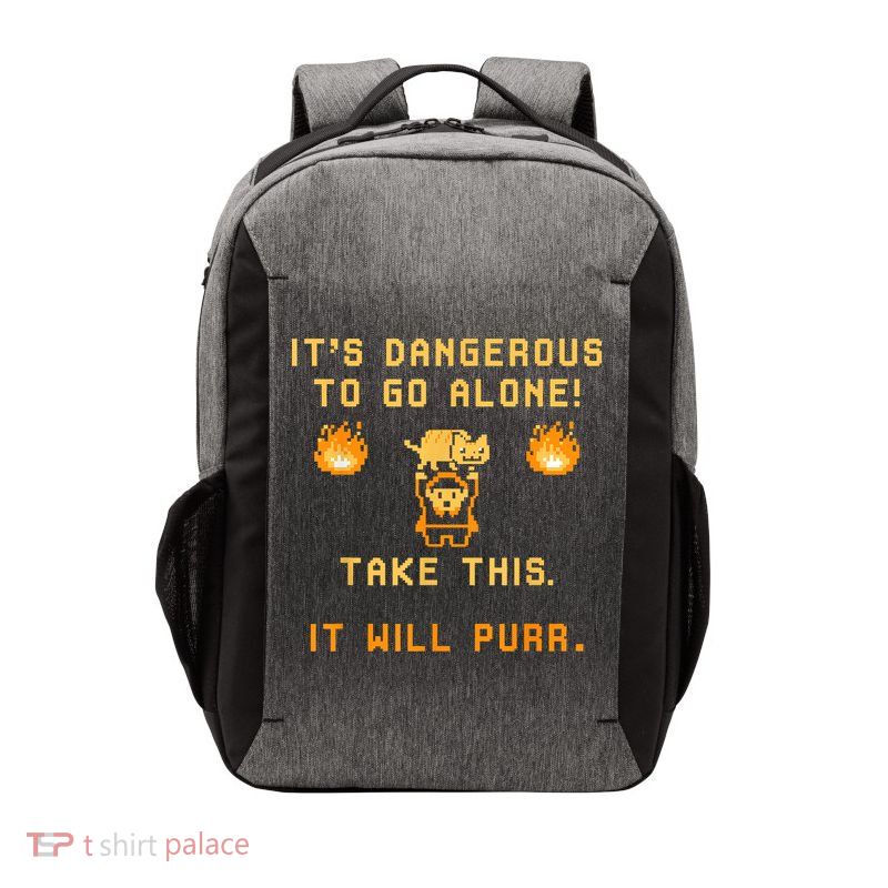 ITS DANGEROUS TO GO ALONE! TAKE THIS. IT WILL PURR Vector Backpack