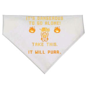 ITS DANGEROUS TO GO ALONE! TAKE THIS. IT WILL PURR USA-Made Doggie Bandana